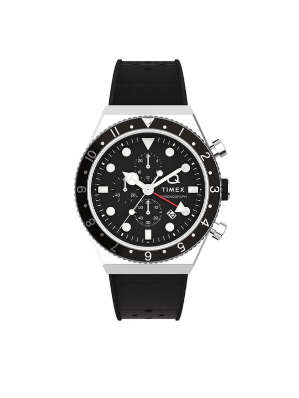 Timex Timex Sat Q Timex Three Time Zone Chronograph TW2V70000 Crna