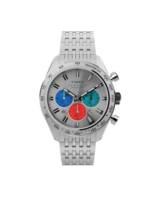 Timex Timex Sat Waterbury Chronograph TW2V42400 Srebrna