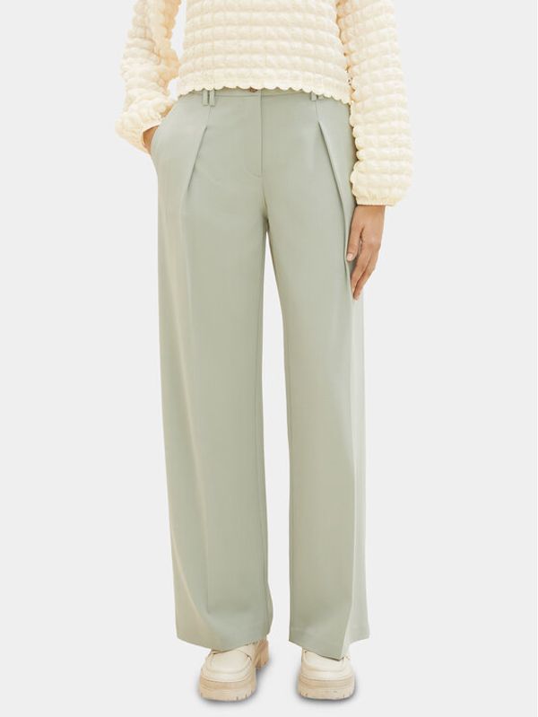 Tom Tailor Tom Tailor Hlače 1040686 Zelena Wide Leg
