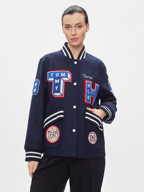 Tommy Hilfiger Tommy Hilfiger Bomber Collegiate Wool Blend Varsity WW0WW40479 Tamnoplava Regular Fit