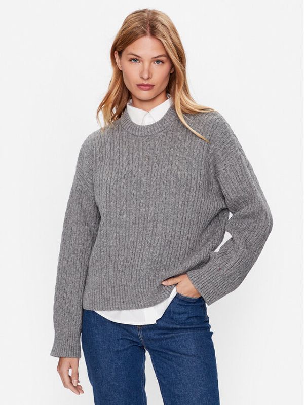 Tommy Hilfiger Tommy Hilfiger Džemper WW0WW39003 Siva Oversize