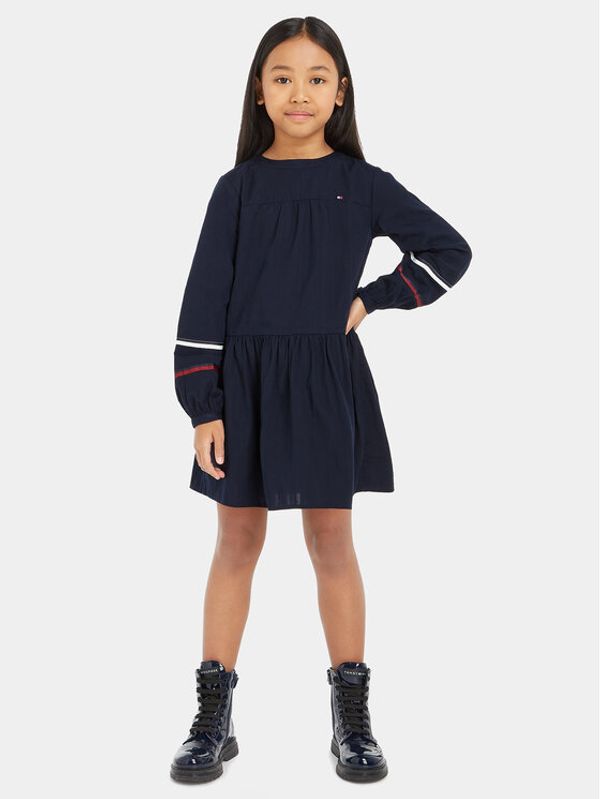 Tommy Hilfiger Tommy Hilfiger Haljina za svaki dan Global Stripe Tape Detail KG0KG07347 D Tamnoplava Regular Fit