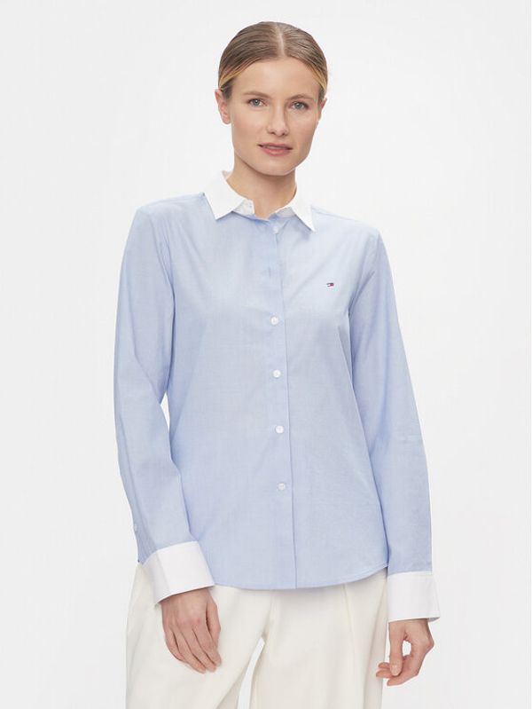 Tommy Hilfiger Tommy Hilfiger Košulja Fill A Fill Regular Shirt WW0WW40531 Svijetloplava Slim Fit