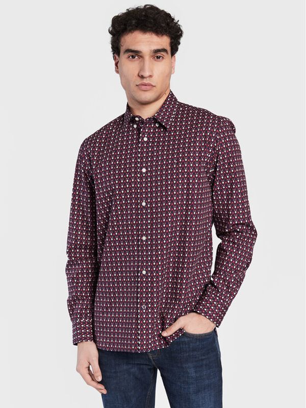 Tommy Hilfiger Tommy Hilfiger Košulja Retro Print MW0MW29709 Tamnocrvena Regular Fit