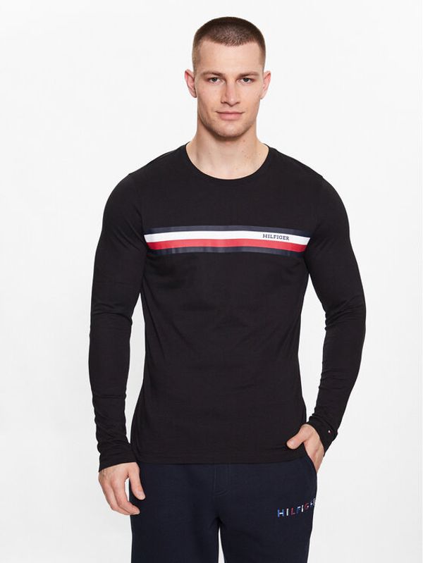 Tommy Hilfiger Tommy Hilfiger Majica dugih rukava MW0MW32366 Crna Slim Fit