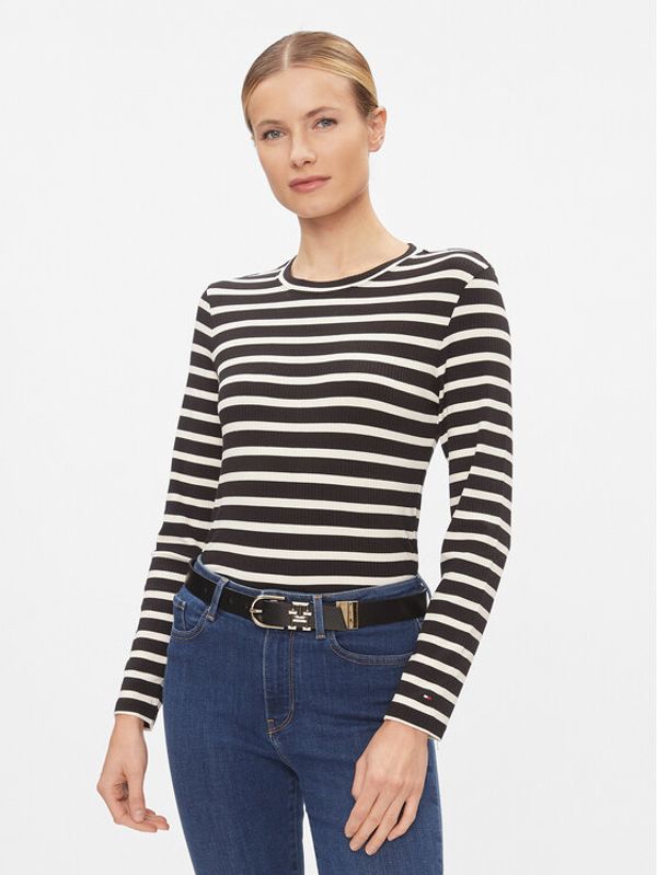 Tommy Hilfiger Tommy Hilfiger Majica WW0WW40592 Crna Slim Fit