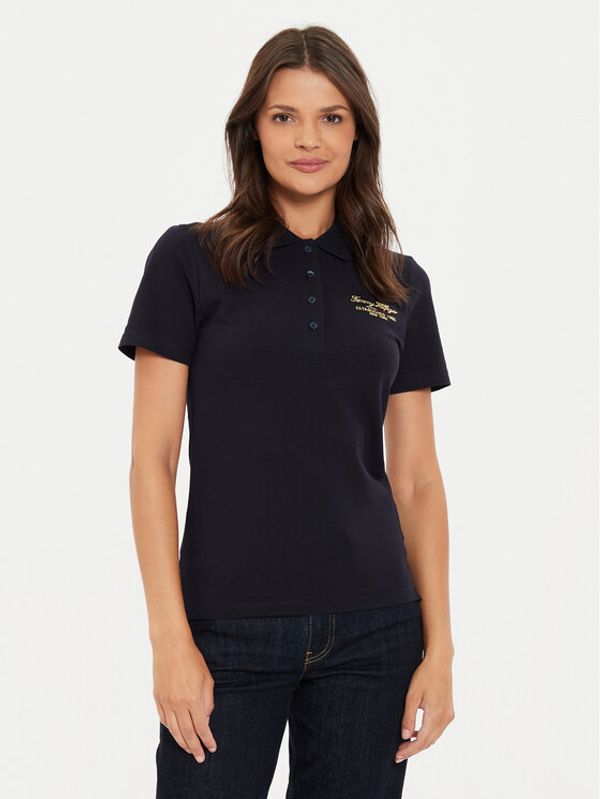 Tommy Hilfiger Tommy Hilfiger Polo Script WW0WW43624 Tamnoplava Slim Fit