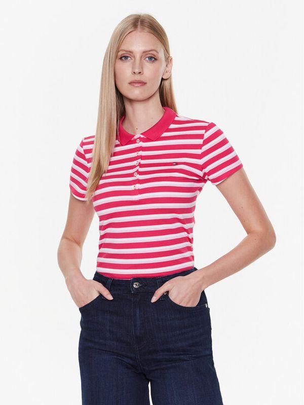 Tommy Hilfiger Tommy Hilfiger Polo Stripe WW0WW27151 Ružičasta Slim Fit
