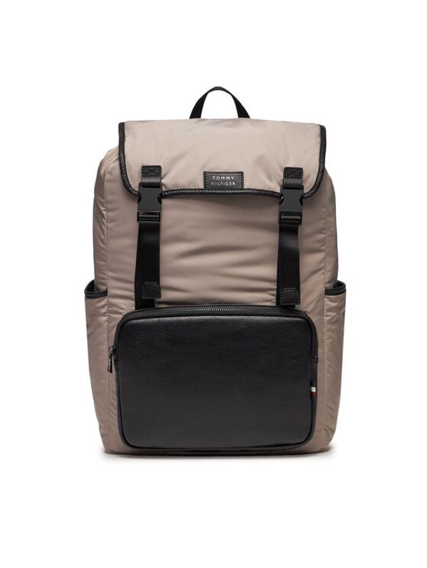 Tommy Hilfiger Tommy Hilfiger Ruksak Th Lux Nylon Flap Backpack AM0AM11817 Bež