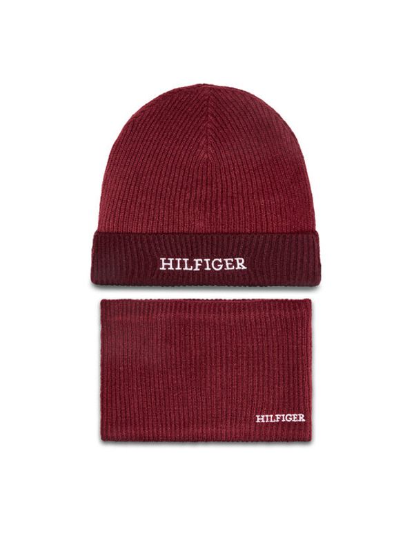 Tommy Hilfiger Tommy Hilfiger Set kapa i okrugli šal AU0AU01938 Crvena