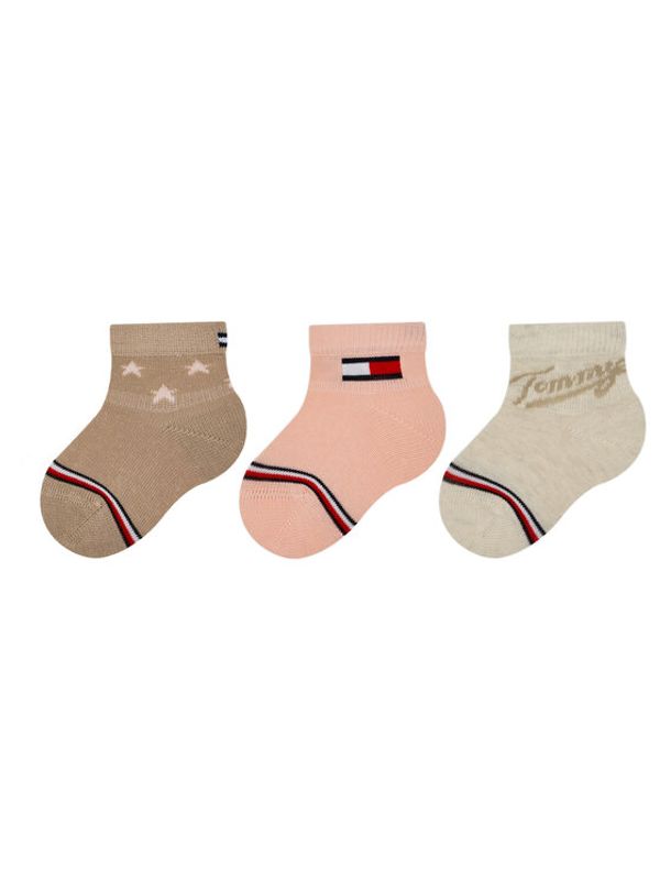 Tommy Hilfiger Tommy Hilfiger Set od 3 para dječjih visokih čarapa 701224997 Bež