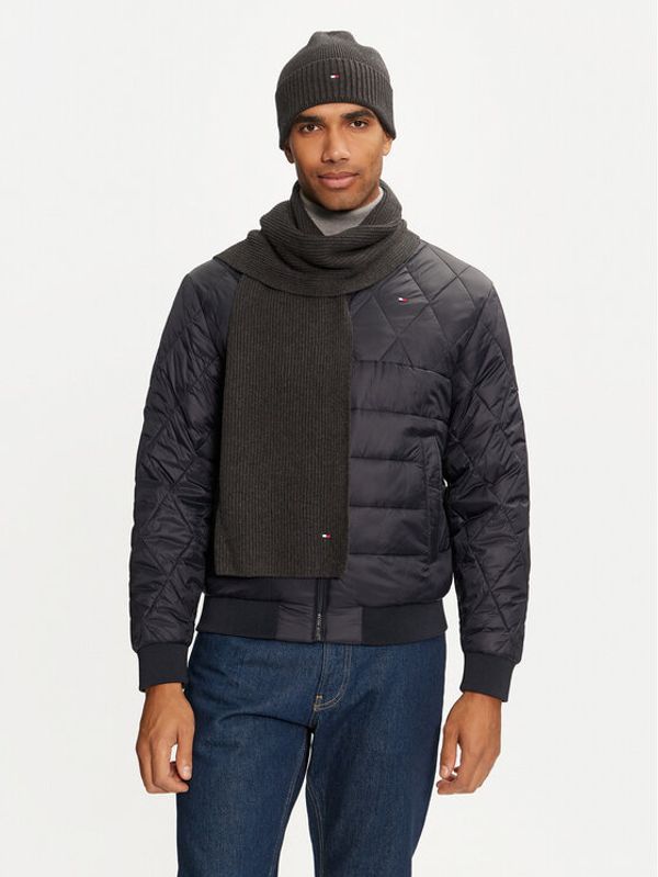 Tommy Hilfiger Tommy Hilfiger Set šal i kapa Flag Pima Cotton Beanie & Scarf AM0AM12937 Siva