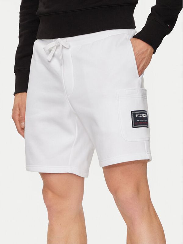 Tommy Hilfiger Tommy Hilfiger Sportske kratke hlače Flag Logo Badge MW0MW36145 Bijela Regular Fit