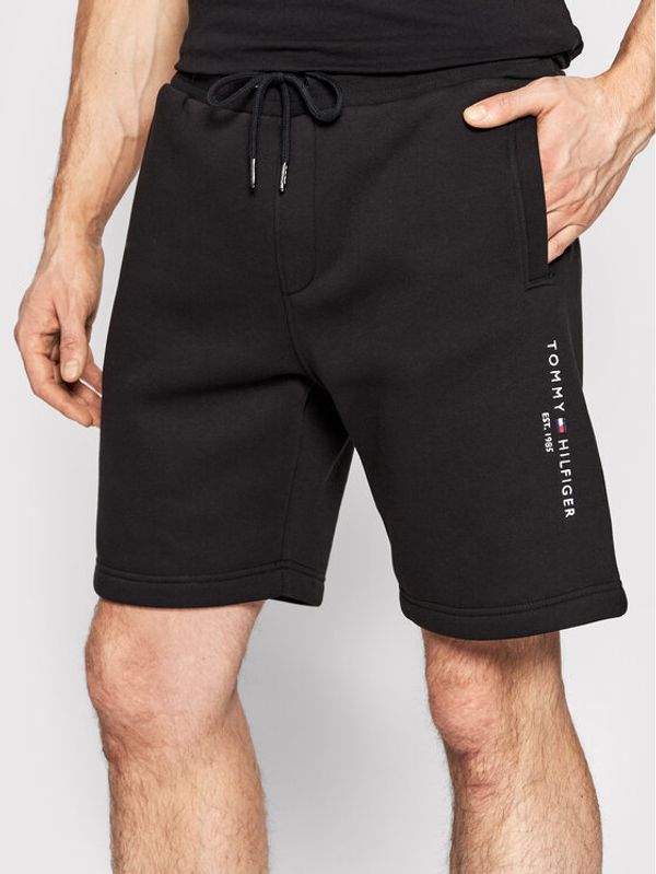 Tommy Hilfiger Tommy Hilfiger Sportske kratke hlače Logo MW0MW22198 Crna Regular Fit
