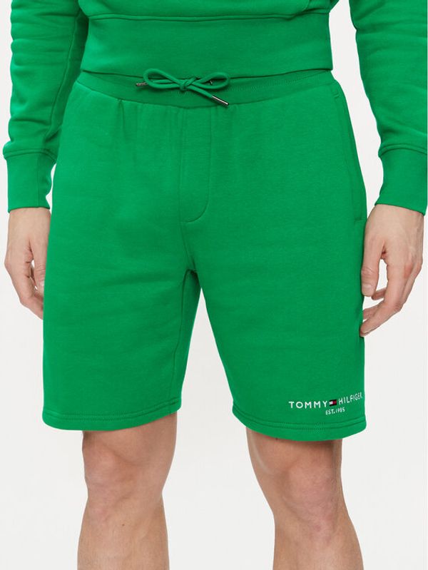 Tommy Hilfiger Tommy Hilfiger Sportske kratke hlače Logo MW0MW34201 Zelena Regular Fit