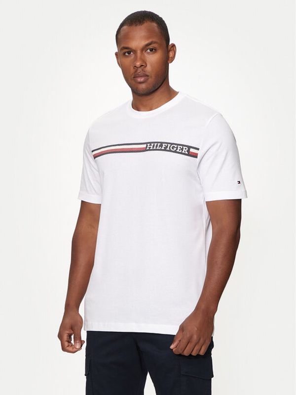 Tommy Hilfiger Tommy Hilfiger T-shirt Chest Stripe MW0MW36739 Bijela Regular Fit