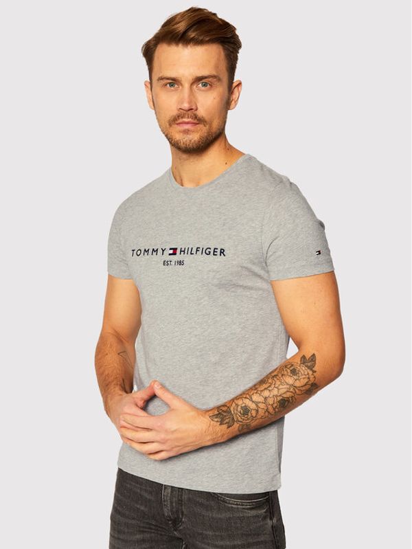 Tommy Hilfiger Tommy Hilfiger T-shirt Core Logo Tee MW0MW11465 Siva Slim Fit