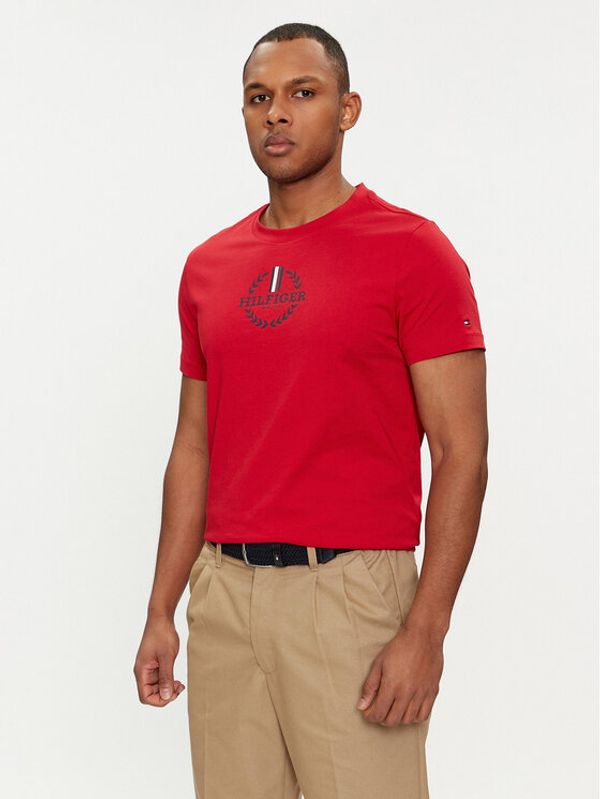 Tommy Hilfiger Tommy Hilfiger T-shirt Global Stripe MW0MW34388 Crvena Regular Fit
