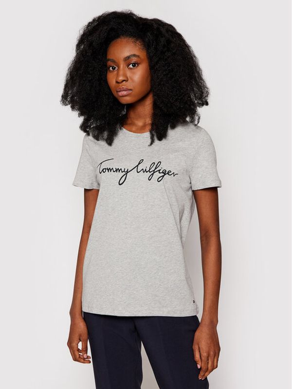 Tommy Hilfiger Tommy Hilfiger T-shirt Heritage Graphic WW0WW24967 Siva Regular Fit