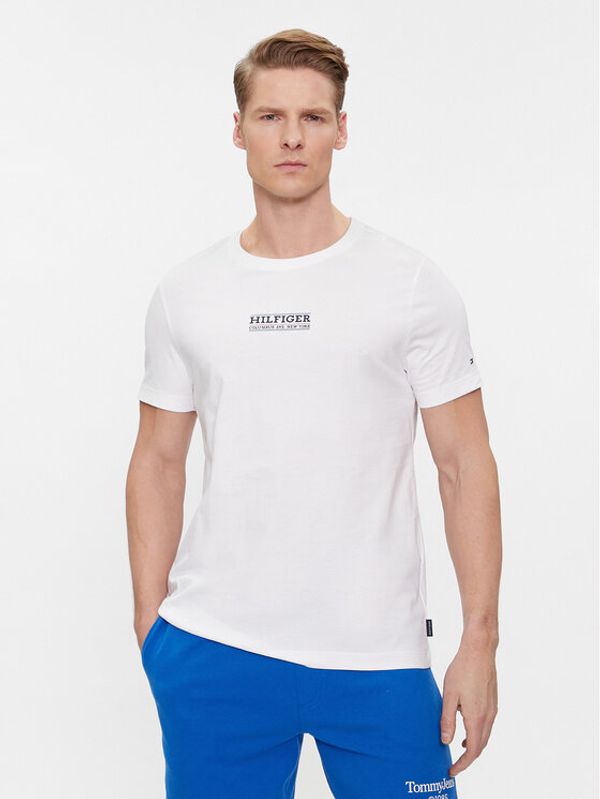 Tommy Hilfiger Tommy Hilfiger T-shirt MW0MW34387 Bijela Slim Fit