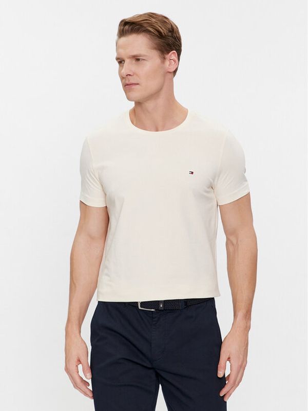 Tommy Hilfiger Tommy Hilfiger T-shirt Stretch Slim Fit Tee MW0MW10800 Bež Slim Fit