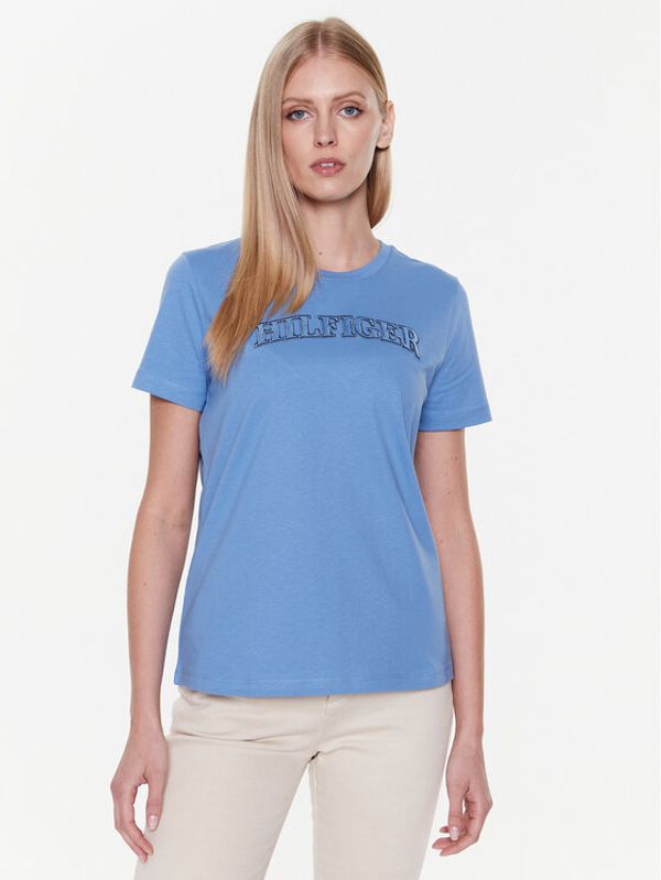 Tommy Hilfiger Tommy Hilfiger T-shirt Tonal WW0WW37562 Plava Regular Fit