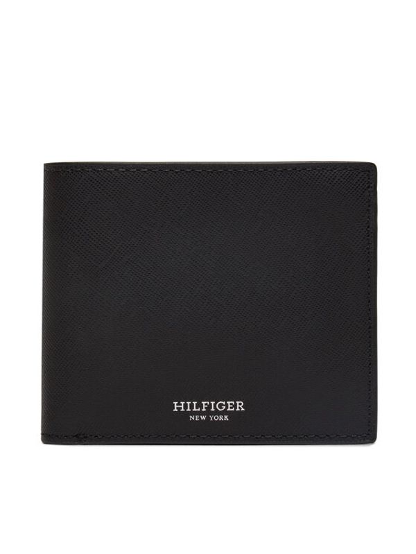 Tommy Hilfiger Tommy Hilfiger Veliki muški novčanik Th Saffiano Cc Flap & Coin AM0AM12196 Crna