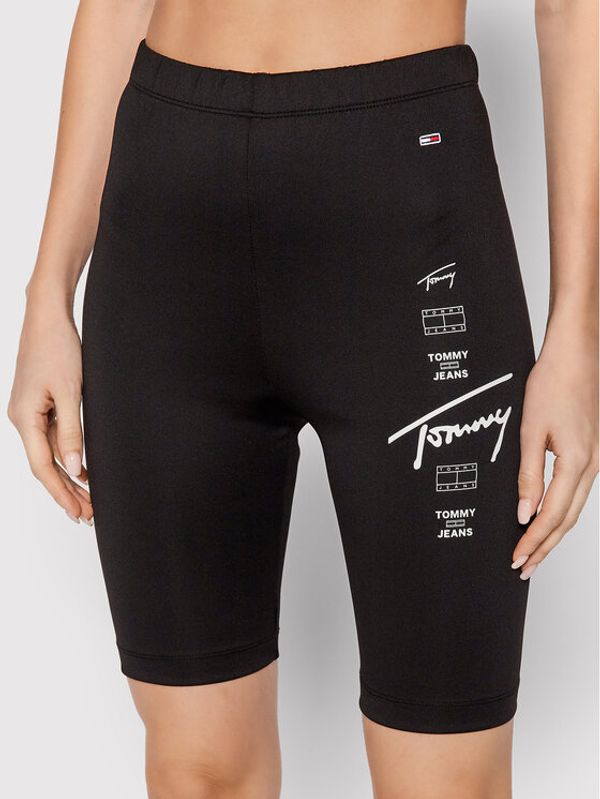 Tommy Jeans Tommy Jeans Biciklističke hlače Logo Repeat Cycle DW0DW12057 Crna Slim Fit