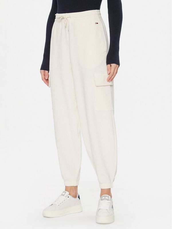 Tommy Jeans Tommy Jeans Donji dio trenerke Ottoman DW0DW16383 Bijela Relaxed Fit