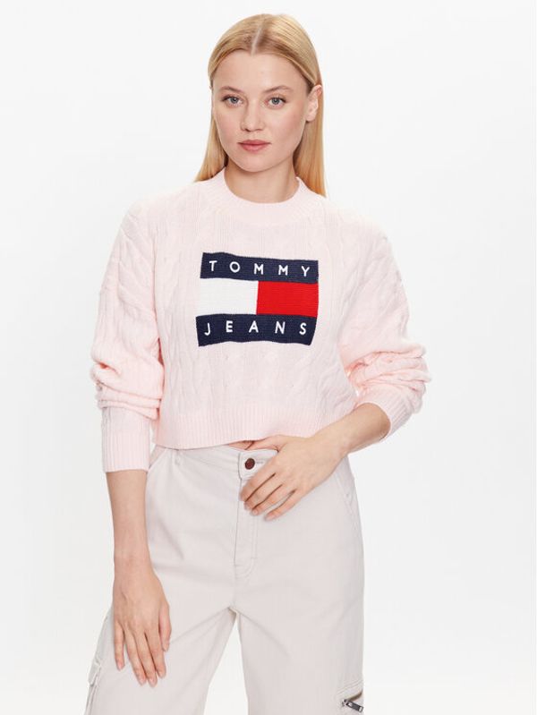 Tommy Jeans Tommy Jeans Džemper DW0DW14261 Ružičasta Regular Fit