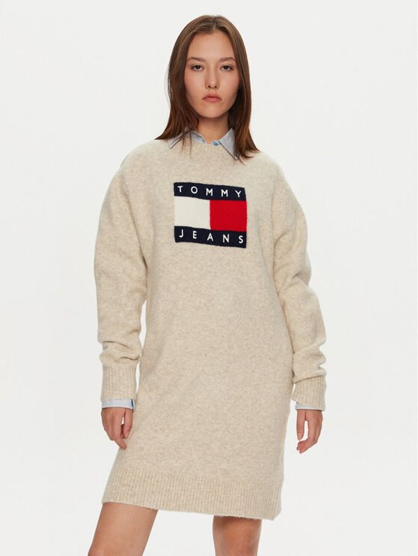 Tommy Jeans Tommy Jeans Džemper haljina DW0DW18719 Bež Loose Fit