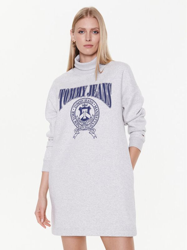 Tommy Jeans Tommy Jeans Džemper haljina Varsity DW0DW15004 Siva Regular Fit