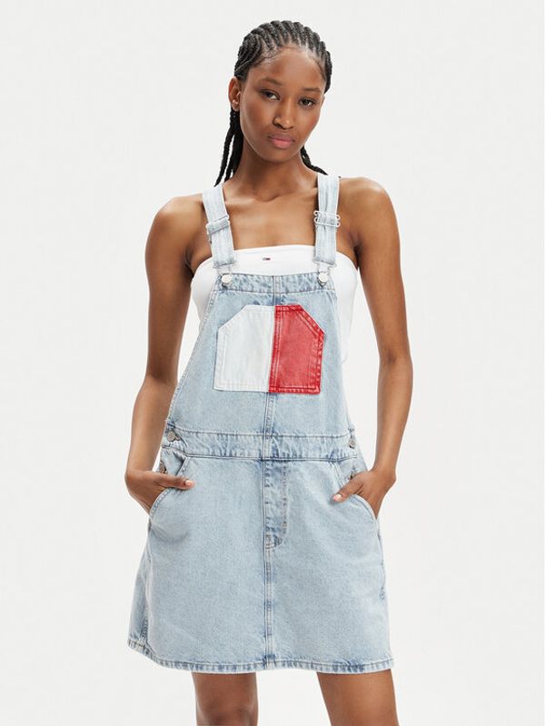 Tommy Jeans Tommy Jeans Jeans haljina Flag DW0DW18116 Plava Regular Fit