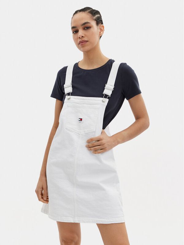 Tommy Jeans Tommy Jeans Jeans haljina Pinafore DW0DW17680 Bijela Regular Fit