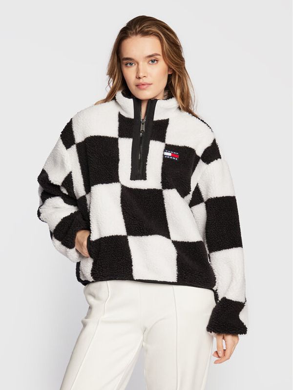 Tommy Jeans Tommy Jeans Kožuh Checkerboard DW0DW14305 Crna Regular Fit