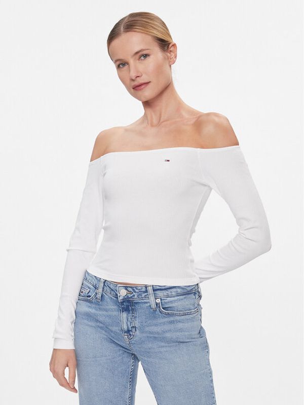 Tommy Jeans Tommy Jeans Majica DW0DW17535 Bijela Slim Fit