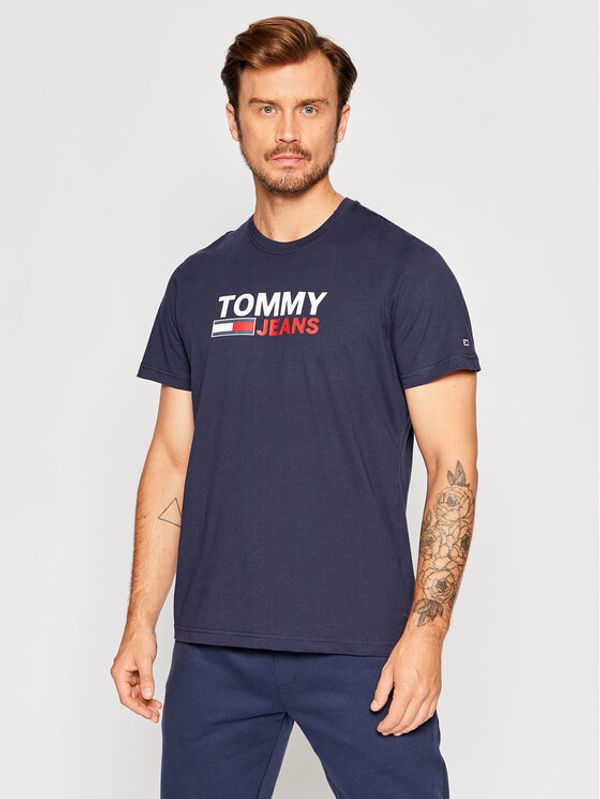 Tommy Jeans Tommy Jeans T-shirt Corp Logo DM0DM15379 Tamnoplava Regular Fit