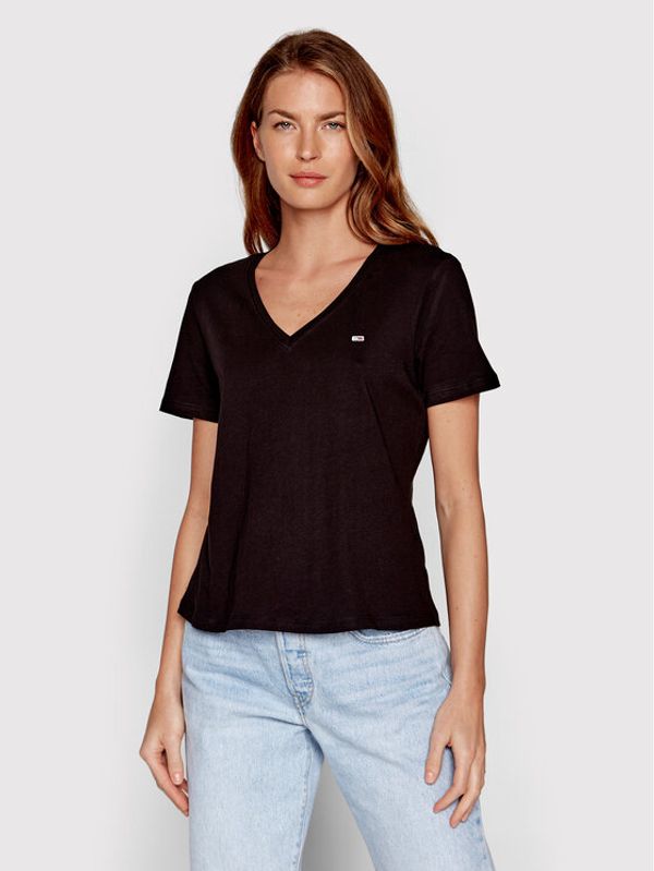 Tommy Jeans Tommy Jeans T-shirt DW0DW14617 Crna Slim Fit