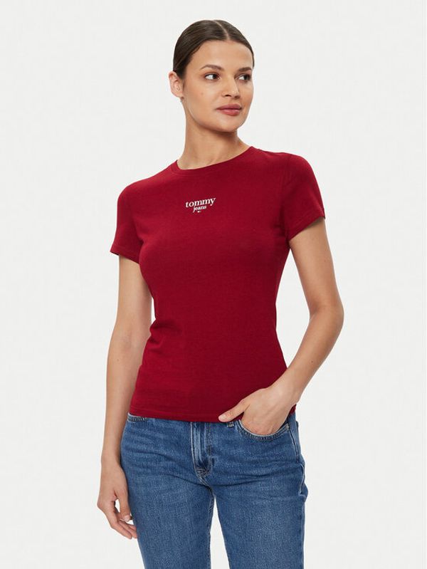 Tommy Jeans Tommy Jeans T-shirt Essential DW0DW18397 Tamnocrvena Slim Fit