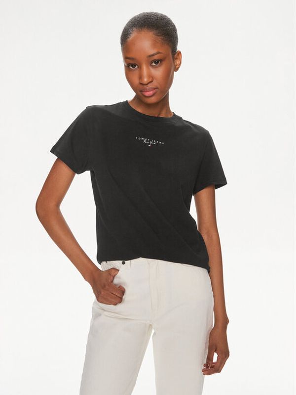 Tommy Jeans Tommy Jeans T-shirt Essential Logo DW0DW17828 Crna Regular Fit