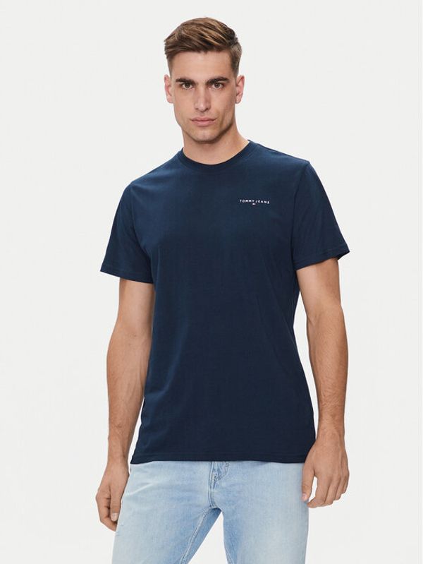 Tommy Jeans Tommy Jeans T-shirt Linear Chest DM0DM18555 Tamnoplava Slim Fit