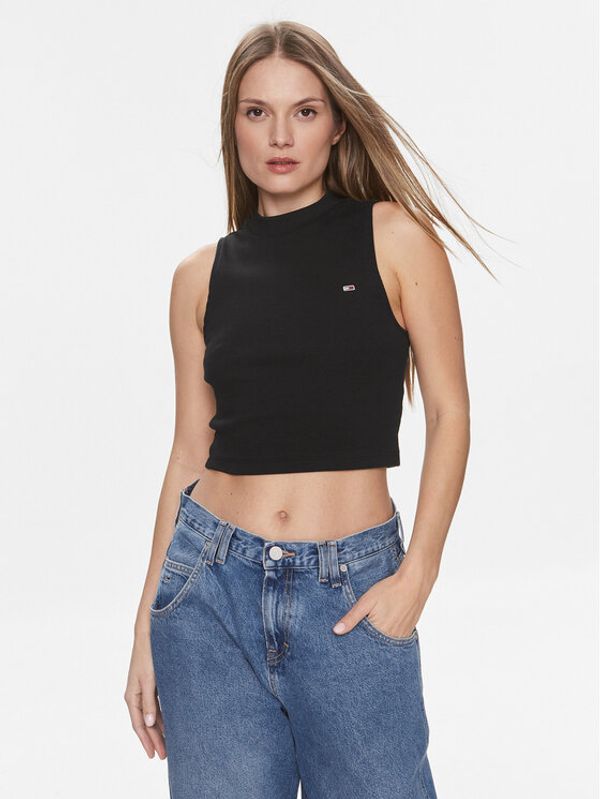 Tommy Jeans Tommy Jeans Top DW0DW17533 Crna Regular Fit