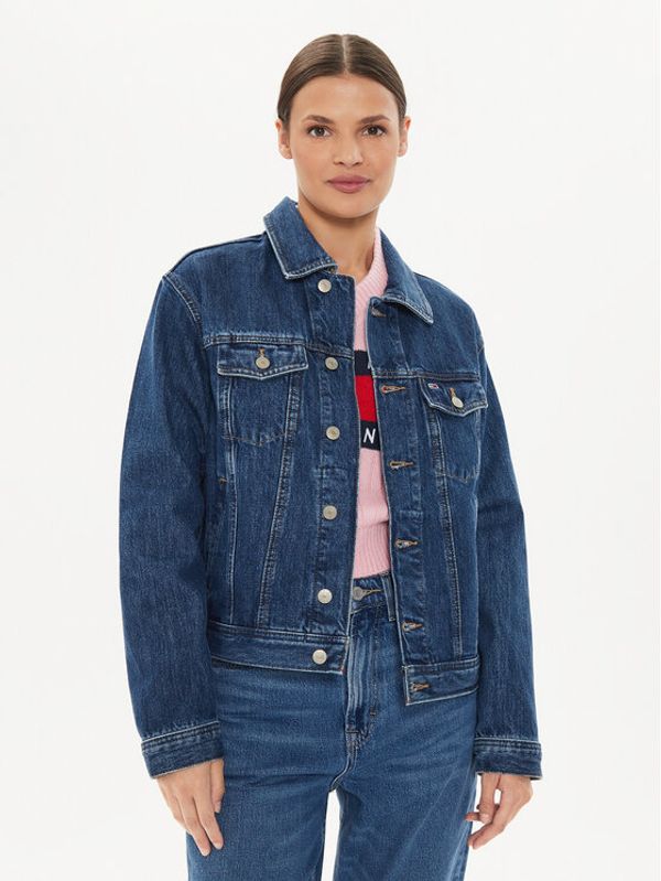 Tommy Jeans Tommy Jeans Traper jakna DW0DW19280 Tamnoplava Mom Fit