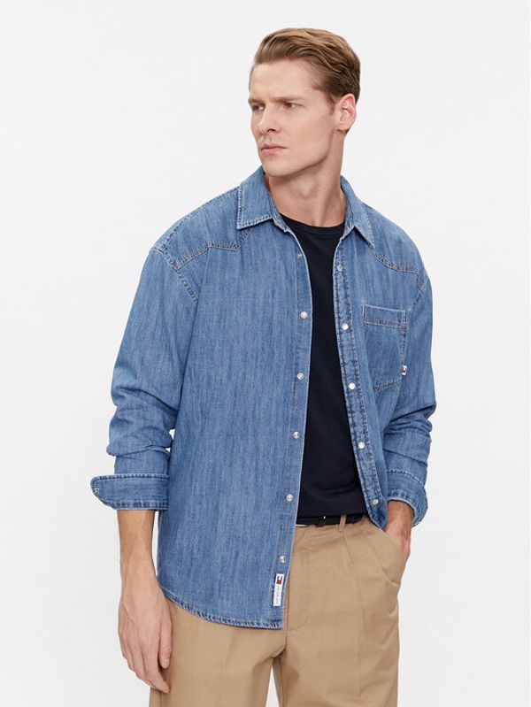 Tommy Jeans Tommy Jeans traper košulja Western DM0DM18330 Plava Relaxed Fit