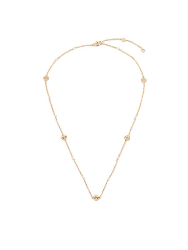 Tory Burch Tory Burch Ogrlica Kira Pearl Delicate Necklace 136782 Zlatna