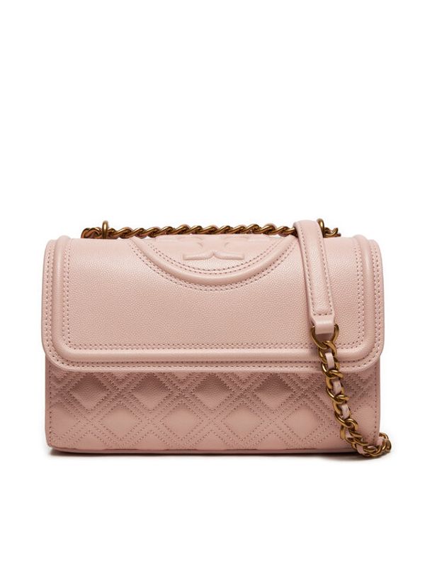 Tory Burch Tory Burch Torbica Small Fleminf Polished Grain Convertible Shoulder Bag 158435 Ružičasta