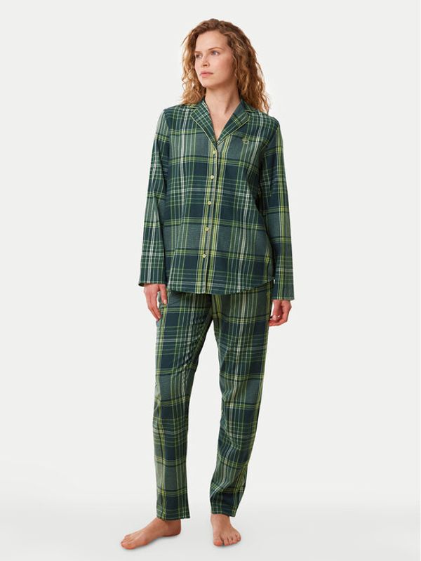 Triumph Triumph Pidžama Boyfriend PW X Checks 10216554 Zelena Relaxed Fit