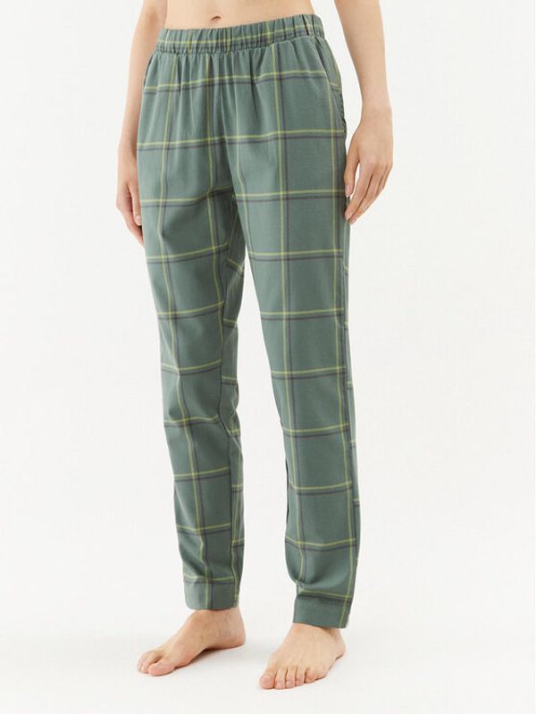Triumph Triumph Pidžama hlače Mix & Match Tapered Trouser Flannel 01 X 10216530 Zelena Regular Fit