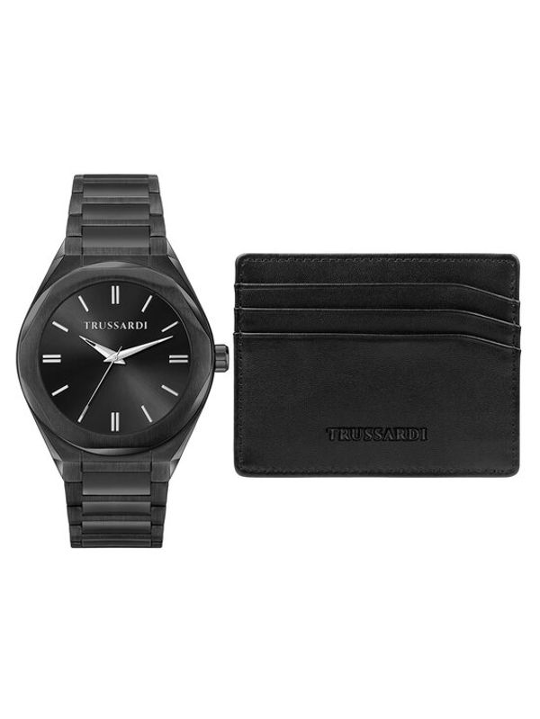 Trussardi Trussardi zestaw_zegarek_i_etui_na_karty R2453156007 Crna