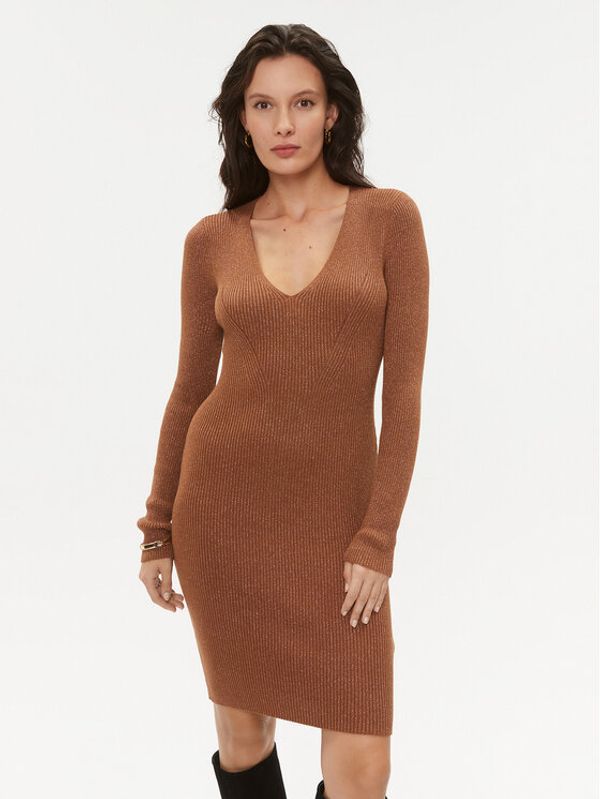 TWINSET TWINSET Džemper haljina 232TT3272 Smeđa Slim Fit